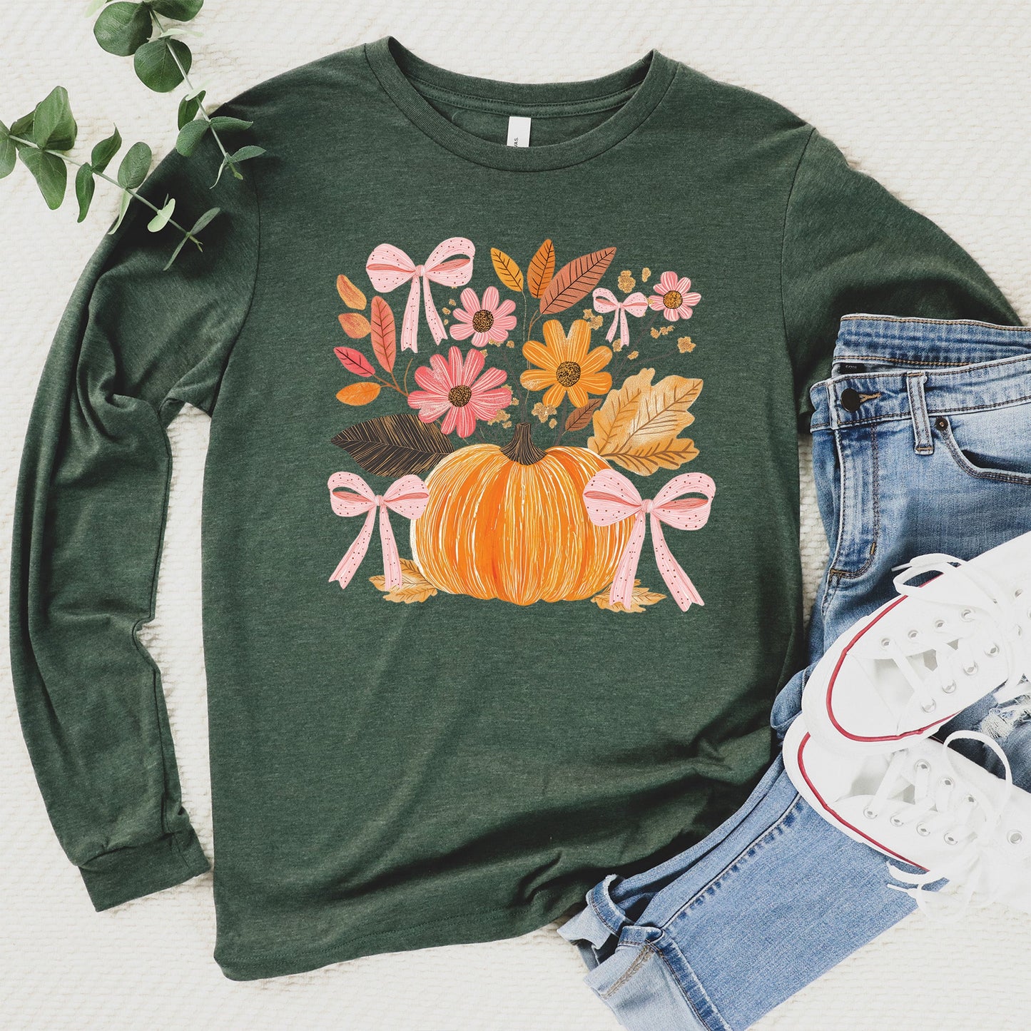 Flowers & Pumpkin Long Sleeve