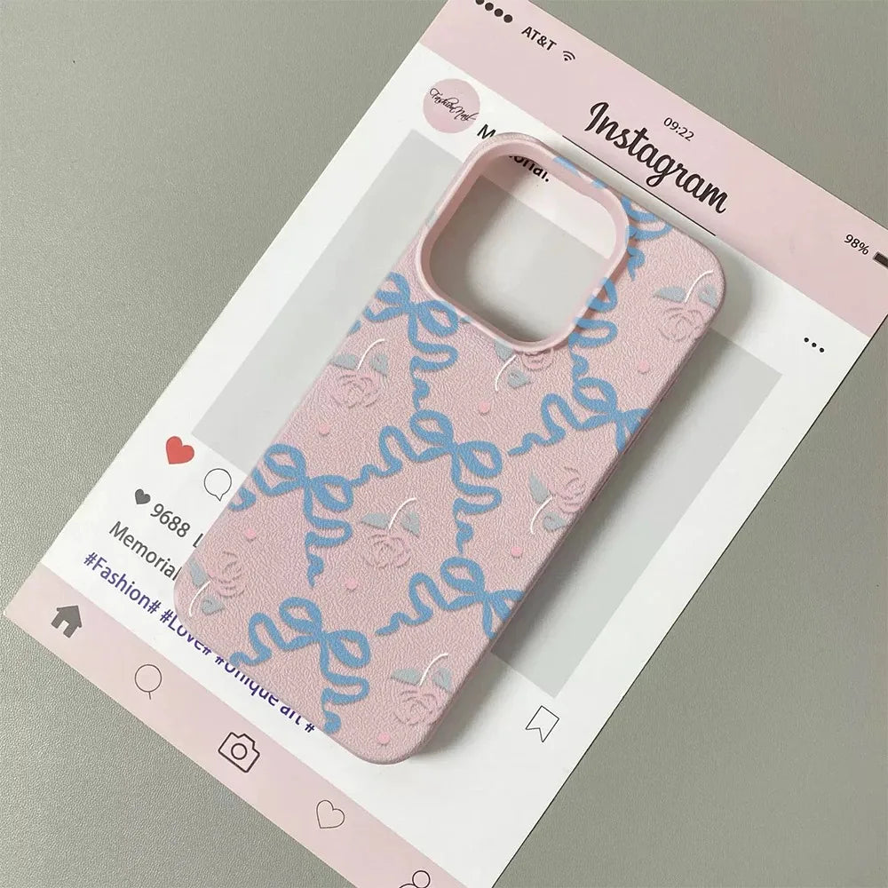 Blue Bow Tie Pattern Phone Case