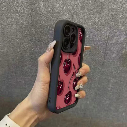 Bright Cherry Pattern Print Shockproof Soft Phone Case