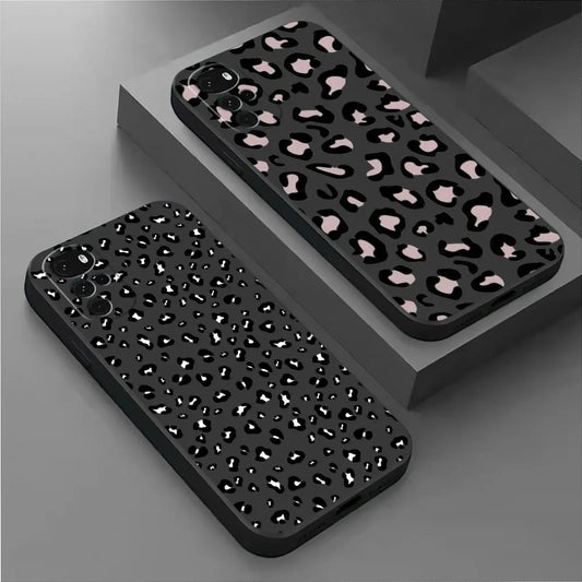Black Soft Phone Case for Motorola Moto G60 G30 G73 G60s G22 G31 G71 G72 G51 G32 G50 G52 G53 Matte Leopard Print Cover