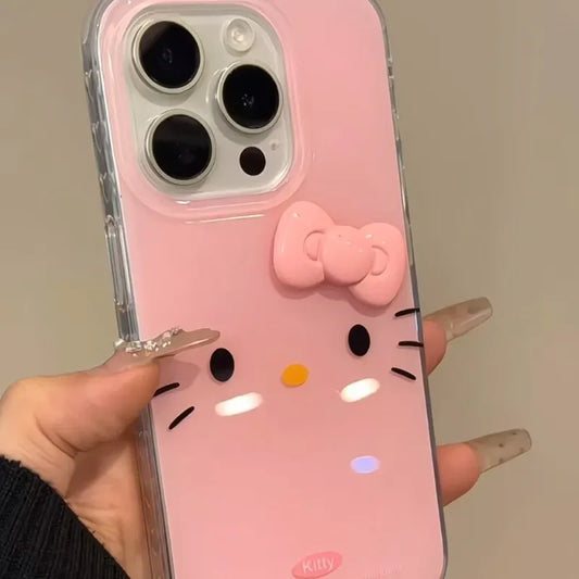Big Face Hello Kitty Pink Bow Strap Phone Case