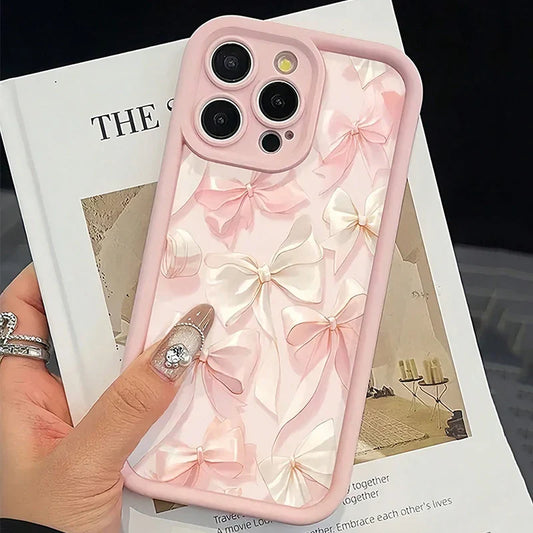 Bow-Knot Pink Bow Pattern Shockproof Soft TPU Phone Case