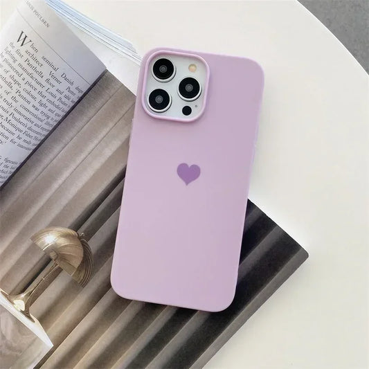 Candy Color Love Heart Phone Case