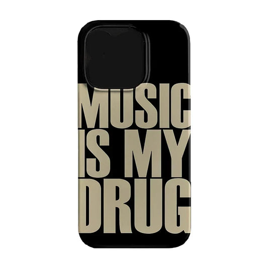 Black MUSIC IS MY DRUG Luck Phone Case