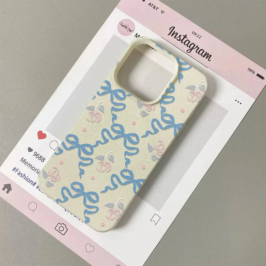 Blue Bow Tie Pattern Phone Case